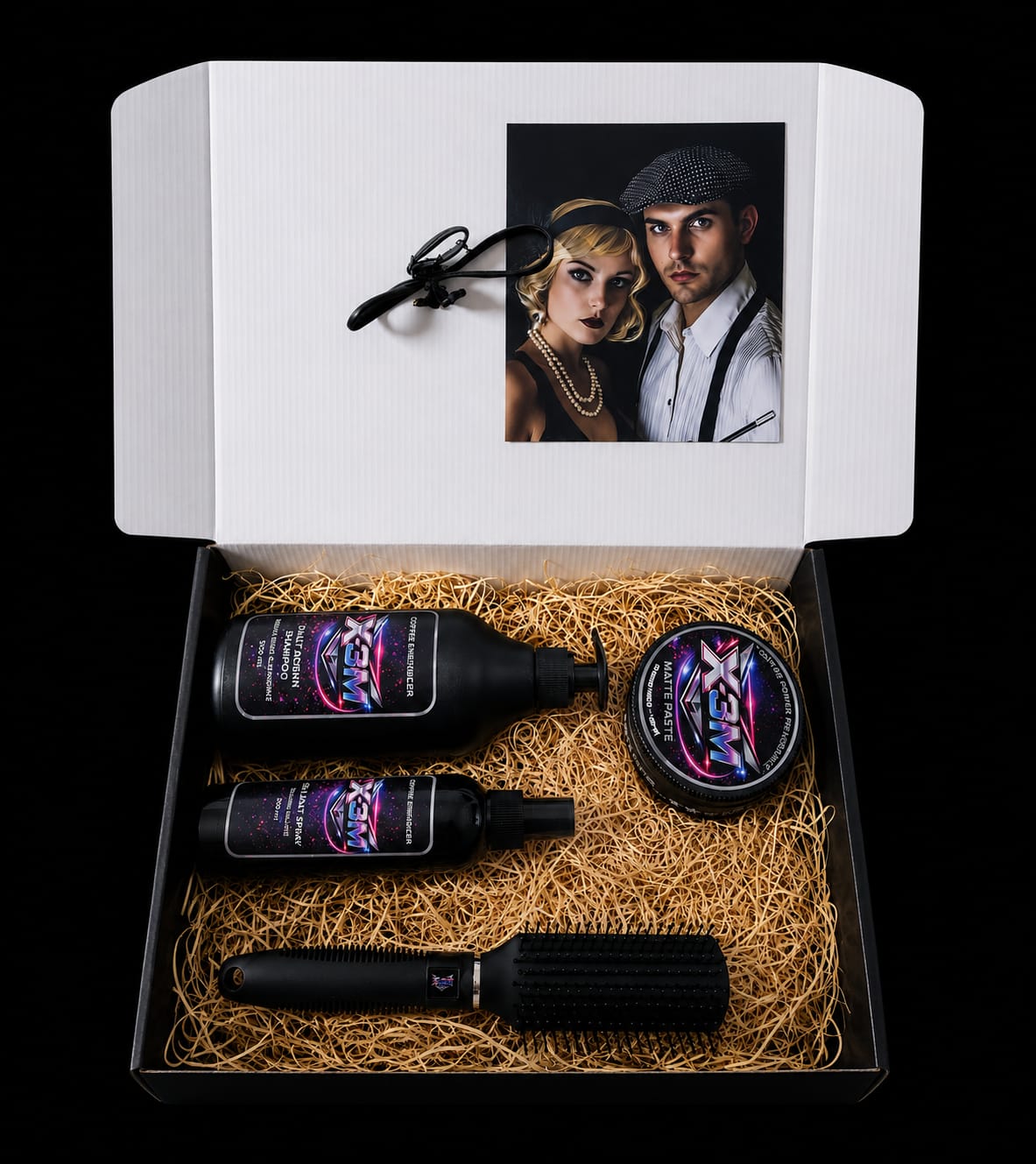 Set Cadou X-3M ( sampon+pomada mata+spray de volum+perie )