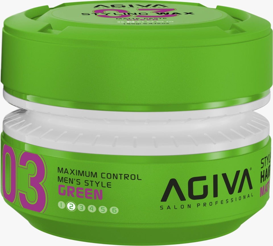 Agiva Styling Hair Wax Matte Paste - Green 175 Ml