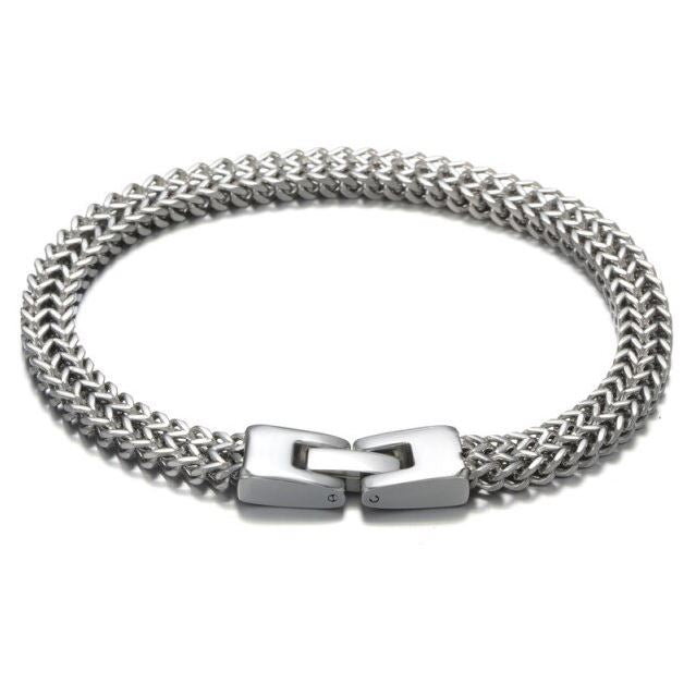 Bratara Dubla din Zale, Stainless-Steel, pentru Barbati, Argintiu
