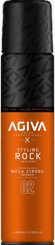 Fixativ fixare foarte puternica Agiva Hair Styling Spray Mega Strong Orange - Rock 400 Ml