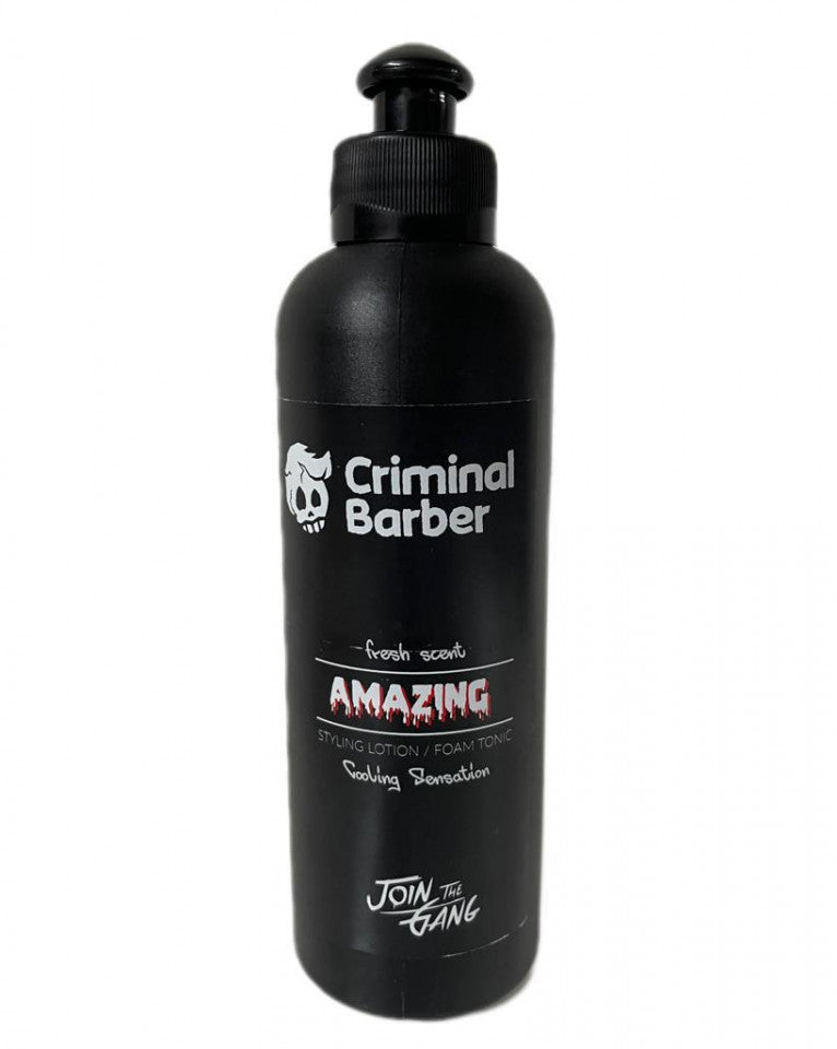 Lotiune tonica/spuma de volum Criminal Barber Amazing styling lotion/ foam tonic 250 ml