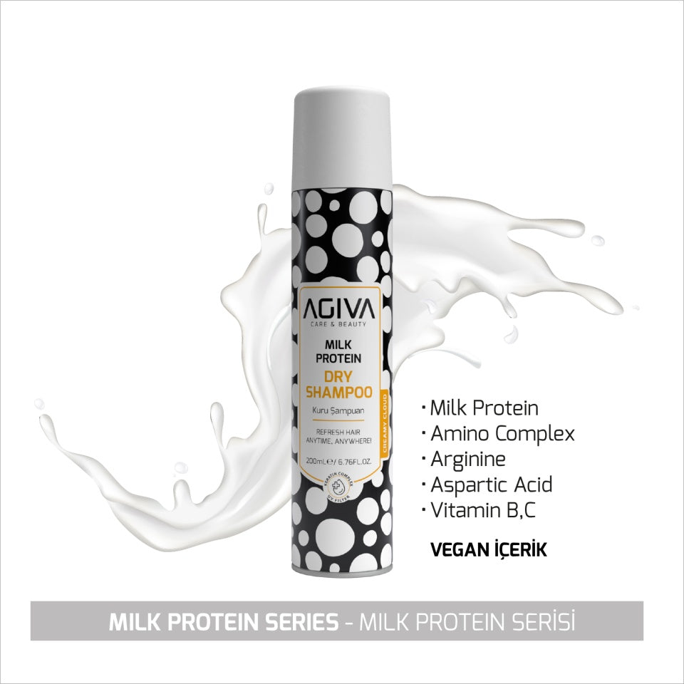 Sampon uscat Agiva Milk Protein Amino Complex Pro Care Dry Shampoo 200 Ml