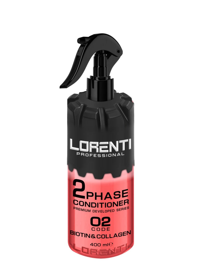 Spray descurcare si hidratare Lorenti 2 Phase Conditioner Biotin&Collagen 400 ml - hidratare, descurcare, bun de folosit la tuns