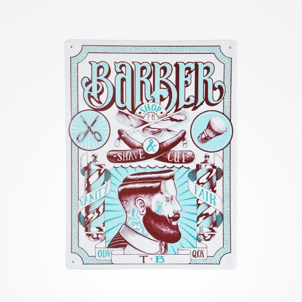 ZZACC44190 METALLIC SHEET VINTAGE BARBER SHOP N.4