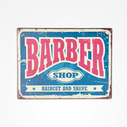 ZZACC44193 METALLIC SHEET VINTAGE BARBER SHOP N.7