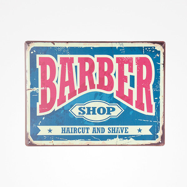 ZZACC44193 METALLIC SHEET VINTAGE BARBER SHOP N.7