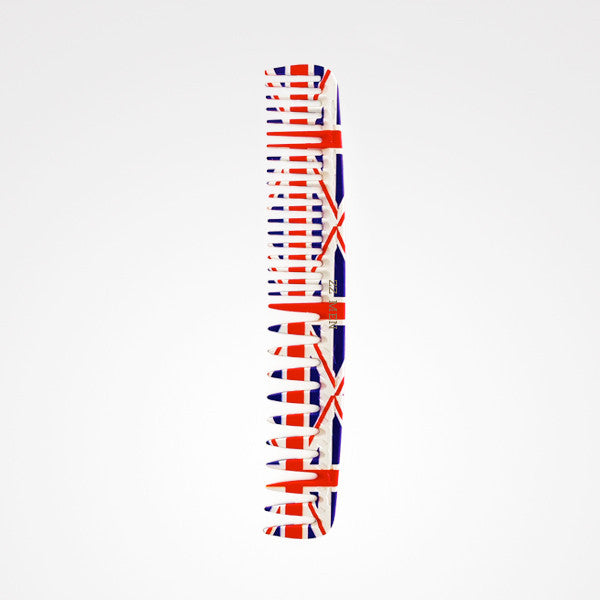 ZZPEI44487 DOUBLE WIDE-TEETH COMB UNION JACK LINE N.2